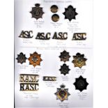 The Army Service Corps and Royal Army Service Corps Collection including: two Victorian Cap Badges