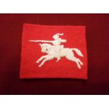 British 8th Corps H.Q Formation Cloth insignia, later copy. White on red