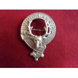 Seaforth Highlanders Clan Badge (White-metal), brooch fitting. Scarce