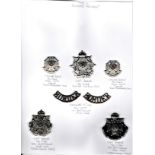 The Border Regiment Cap Badges including The Border Regiment with facing pair of Collar Badges,
