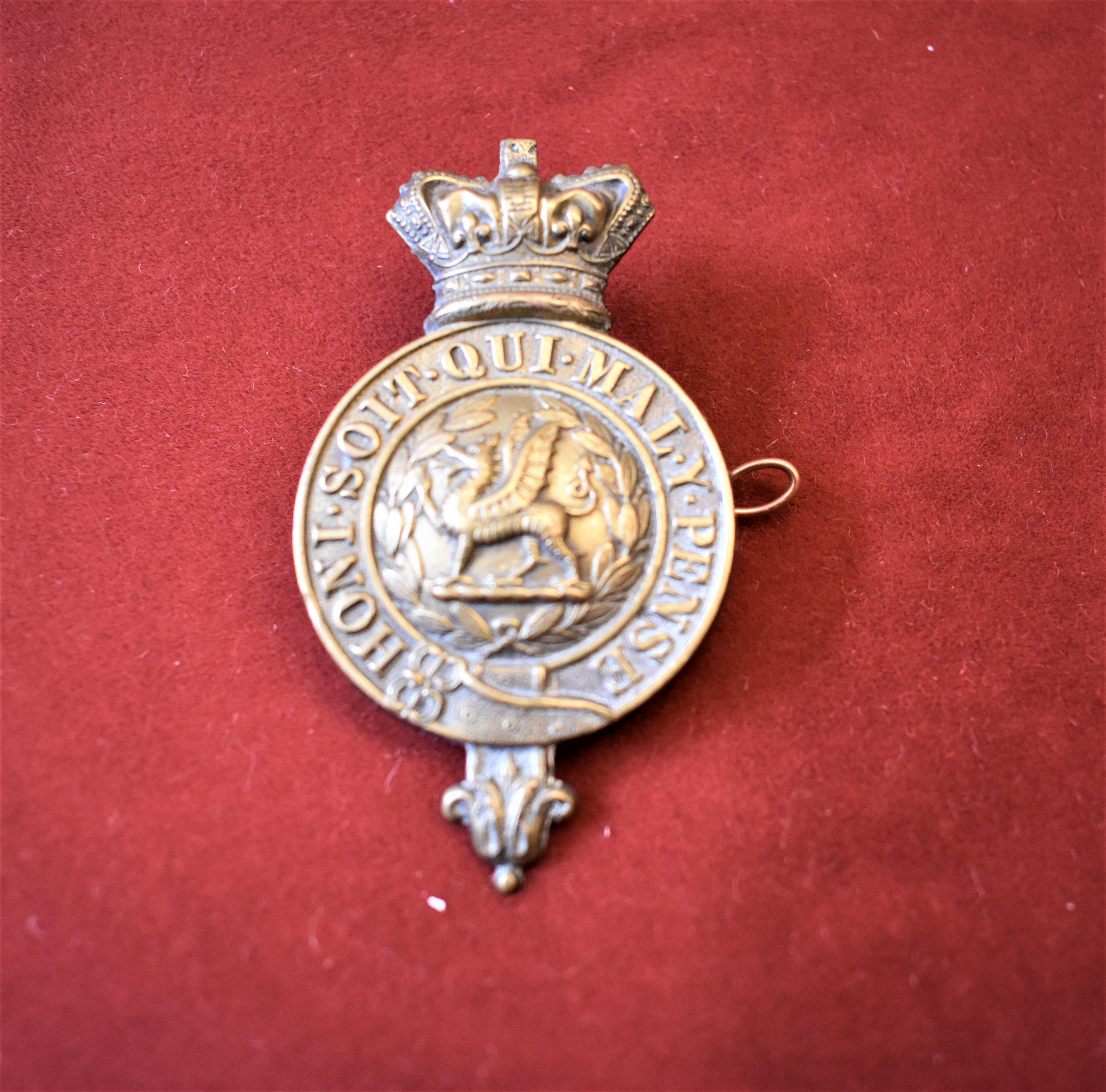 Monmouthshire Regiment Glengarry Badge 1880's variant, g/m and two lugs. - Image 2 of 2