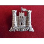 6th (Inniskilling) Dragoons Cavalry Field-Service Other Ranks Cap Badge (White-metal), two lugs. K&