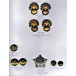 Grenadier Guards Cap Badges (5) two Service issue and two Sergeants and Musicians Cap Badges with