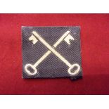 British WWII 2nd Infantry Division cloth printed patch insignia, white on black