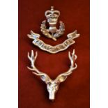 Seaforth Highlanders (The Queen's Own Regt) EIIR Officers Glengarry Badge (Silver Plate), lugs in