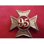 95th (Derbyshire) Regiment of Foot Glengarry and pre-Territorial era 1874-1881 Badge, K&K: 570. (