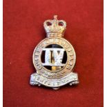 4th (Queen's Own) Hussars EIIR Cap Badge (Brass), two lugs. K&K: 1897-4th (Queen's Own) Hussars EIIR