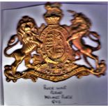 British Boer War Period Helmet Plate, in the design of the Royal Coat of Arms, a large plate made by