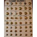 British Yeomanry Regiment Buttons (48) including: Yorkshire Hussar, Pembroke Yeomanry, Berkshire