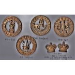 Victorian Other Ranks' Helmet-Plate Centres 1881 to 1901 including: Loyal North Lancaster Regt,