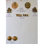 York and Lancaster Regt Officers and O.R's Cap Badge with Officers Collar Badges with Shoulder