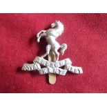 The Queen's Own (Royal West Kent Regiment) WWI Cap Badge (White-metal), slider. K&K: 668-The Queen's