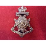 21st London Regiment (First Surrey Rifles) WWI Cap Badge (Blackened-brass), slider, this variant