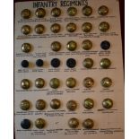 British Infantry Regiment Buttons (39): Black Watch, Essex Regt, Royal Berkshire Regt, King's