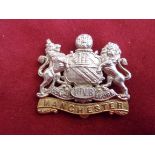 Manchester 1st Volunteer Battalion WWI Officers Cap badge (Bi-metal), slider, this is the first type