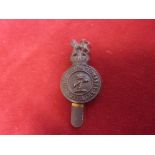 Royal Devon Yeomanry (Artillery) WWI Officers Cap Badge (Bronzed-brass), slider.
