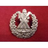 Cameronians (Scottish Rifles) Glengarry Badge (Blackened-brass), two lugs. K&K: 630