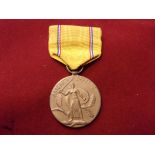 United States of America WWII American Defence Medal for emergency service between Sept 8th 1939 -