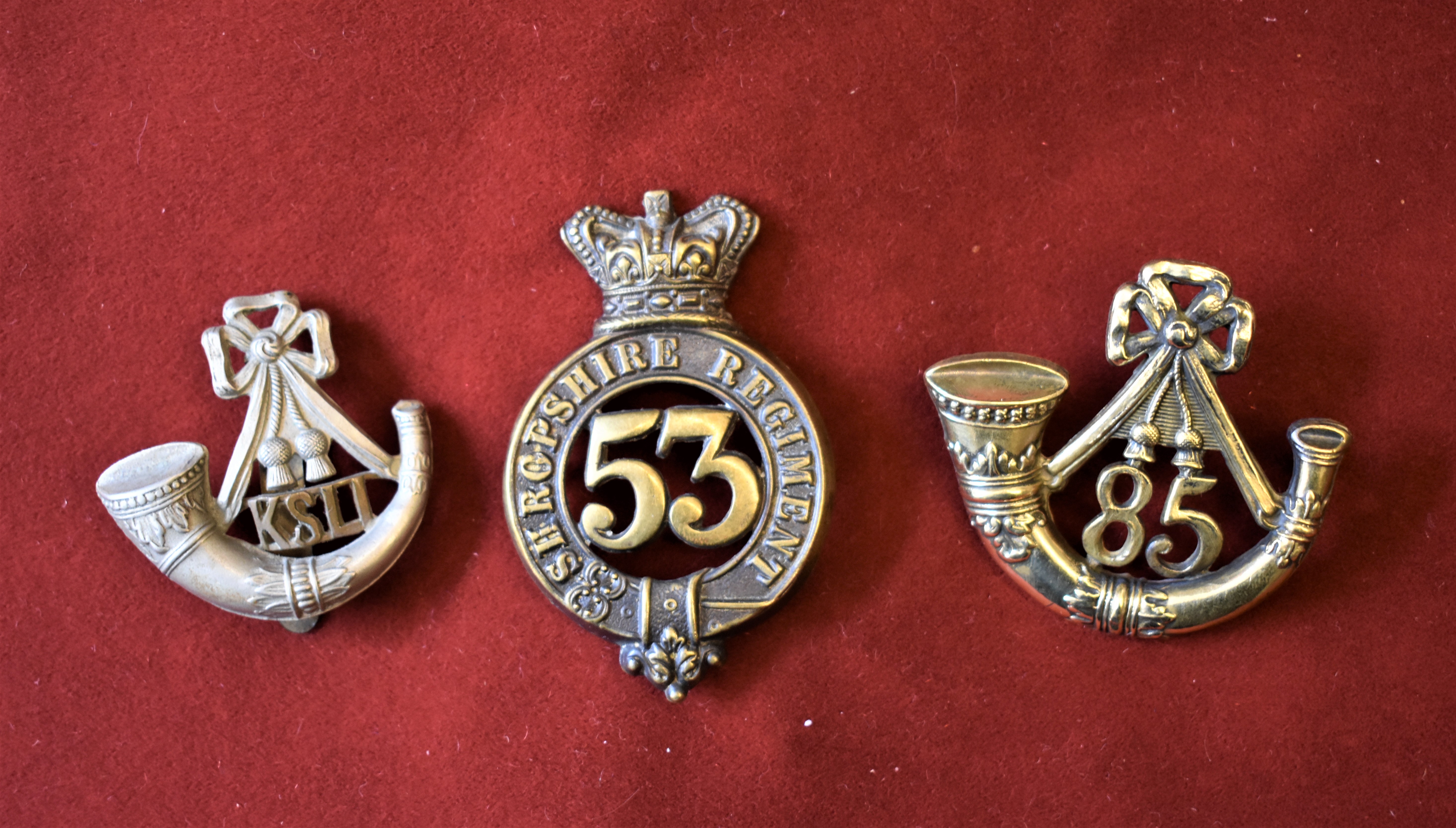53rd & 85th Shropshire Regt and King's Own Shropshire Light Infantry Glengarry Badges and Forage Cap