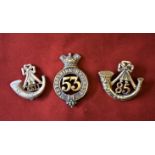 53rd & 85th Shropshire Regt and King's Own Shropshire Light Infantry Glengarry Badges and Forage Cap