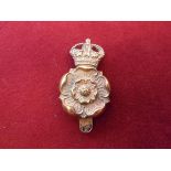 The Queen's Own Yorkshire (Yeomanry) Dragoons WWI Cap Badge (Brass), short style slider. K&K: 1420