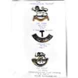 The Herefordshire Regiment WWI Cap Badge (Bi-metal), slider. K&K: 1793, with a shoulder Title and