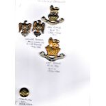 1st (Royal) Dragoons QVC & KC Cap Badges (Bi-metal), lugs and slider K&K: 751. With WWI Collar Badge