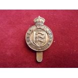 Essex Yeomanry (Dragoons) Economy Cap Badge (Gilding-metal), slider, issued 1917. No K&K listing,