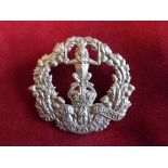 Royal Military Academy Sandhurst EIIR Officers Cap Badge (Silver-plated), slider and made J.R.