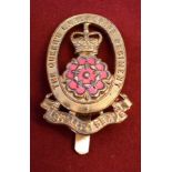 Lancashire Regiment EIIR Cap Badge (Bi-metal and Enamel), slider with yellow backing.