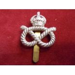 Queen's Own Royal Staffordshire Yeomanry (Hussars) Other Ranks EIIR Cap Badge (White-metal), slider.