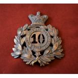 10th Regiment of Foot (North Lincolnshire Regt - later The Lincolnshire Regt) Shako Plate 1869-1878,