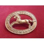 Northamptonshire Yeomanry WWII Other Ranks Cap Badge, also worn by the 2nd Northamptonshire Yeomanry