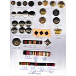 British and other Button, Rank Pip and Medal Bar Collection; (23) ARP, Naval Buttons, U.S.A.,