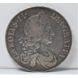 Great Britain 1664 Charles II Crown, second bust XVI, AVF/VF, pleasant toning a nice coin S 3355