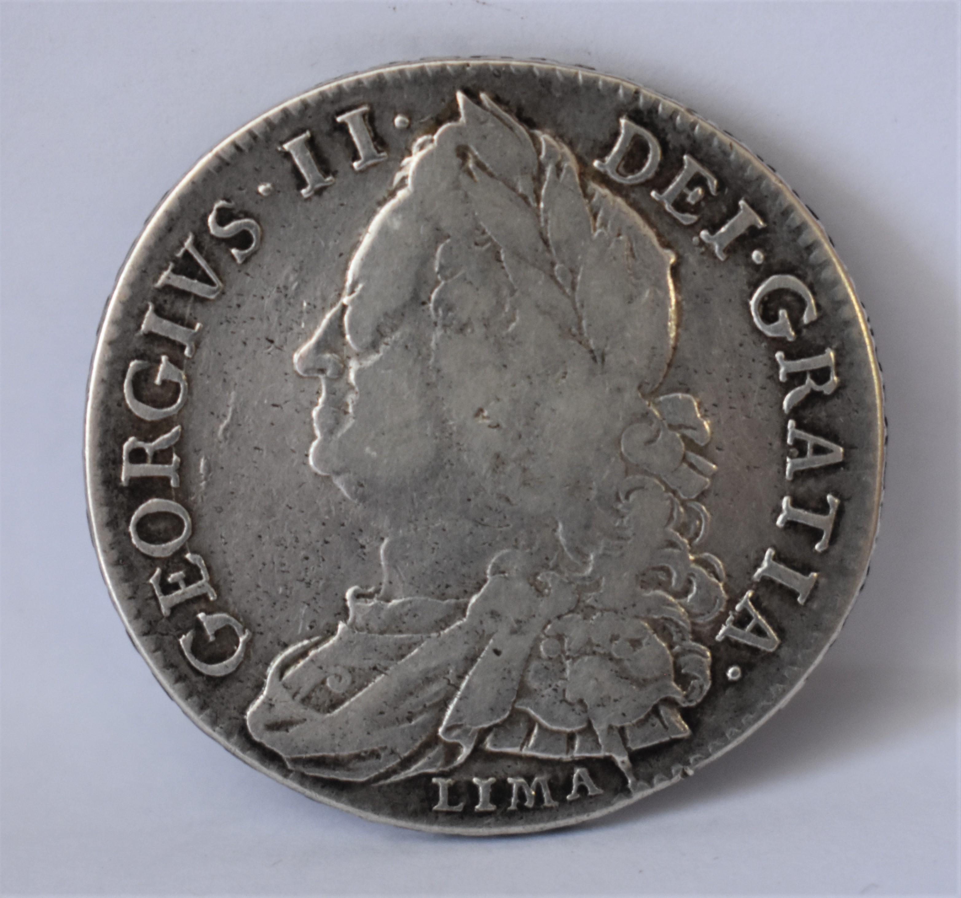 1746 'LIMA' George III Halfcrown, NONO, Old bust, S 3695A, NVF