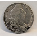 1697 E (Exeter Mint) William III Halfcrown, NONO, S 3290, VF 'E' over 'B', large shields