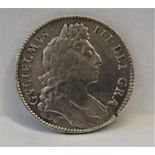 1696 William III Halfcrown First bust, large Shields, early Harp, OCTAVO, Good/VF, S 3481