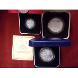 1981 Royal Wedding Proof Crown, 1983 £1 Coin and Falkland Islands Silver Proof Liberation Crown with