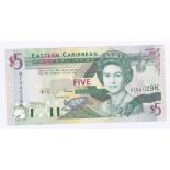 East Caribbean States - 1994 Five Dollars, Suffix 'K' (St. Kitts). Ref P31 Grade AUNC