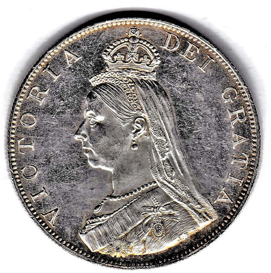 1887 Victoria Double Florin Proof, Roman I, Peripheral toning, some light marks to the field. S3922, - Image 2 of 3