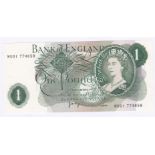 Banknote - £1 J. page, serial MU01774659, AUNC