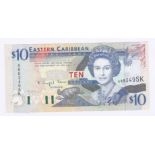 East Caribbean States - 1994 Ten Dollars, Suffix 'K' (St. Kitts). Ref P27 Grade AUNC