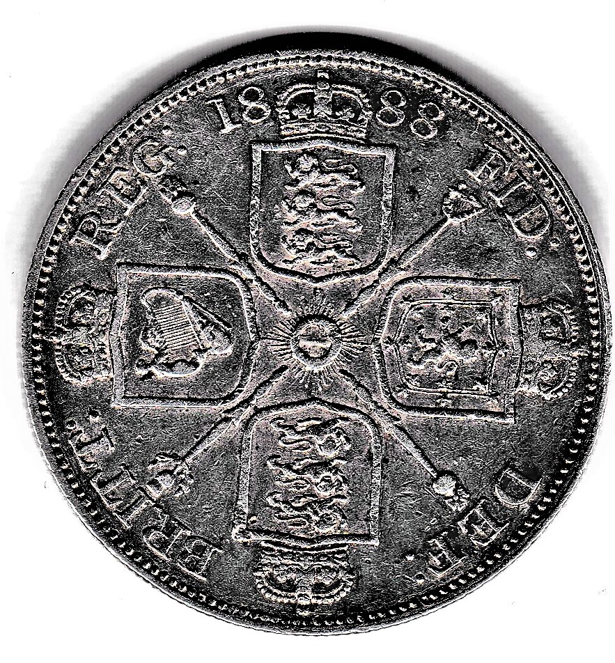 1888 Victoria Double Florin, NHV - Image 2 of 2