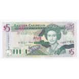 East Caribbean States - 1994 Five Dollars, Suffix 'A' (Antigua). Ref P31 Grade AUNC