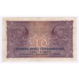 Czechoslovakia - 1927 10 Koruna, Grade VF, Narodna Banka