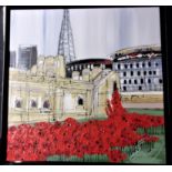 Royal British Legion Ceramic Poppy's from the Tower of London, An original oil painting by artist