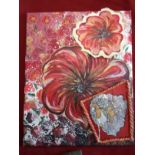 Commemorative Poppy Painting collage made for the centenary of the First World War. An attractive