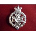 The Green Jackets Brigade EIIR Cap Badge (Silver-anodised), slider and made J. R. Gaunt. Pattern