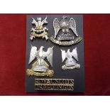 3rd Carbiniers, Royal Scots Greys Royal Scots Dragoon Guards cap bridges (3) and collar badges Royal